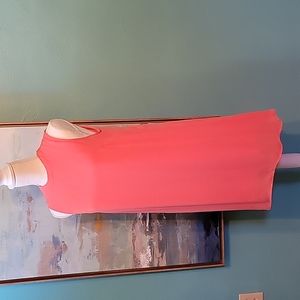 Coral dress with pleated back detail